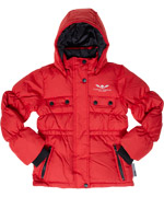 Name It wonderful red down coat with removable hood