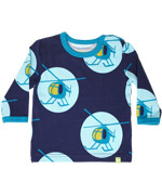 Mala cool blue baby t-shirt with helicopter bubble print