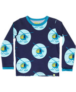 Mala cool blue junior t-shirt with helicopter bubble print