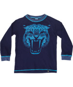Superbe T-shirt bleu avec tigre en 3-D par Molo