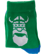 DanefÃ¦ lovely green and blue socks with fun Erik The Viking