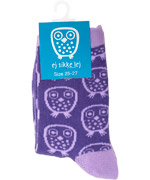 Ej Sikke Lej lovely purple owl printed socks