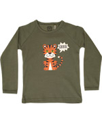 charmant T-shirt khaki avec tigre fÃ©roce par Ej Sikke Lej