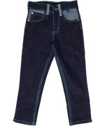 SmÃ¥folk trendy jeans with turquoise stitches and bright back pockets