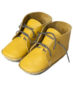 First Baby Shoes kit for stylish yellow leather shoes