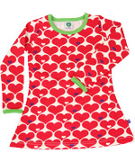 SmÃ¥folk adorable little baby dress covered with red hearts