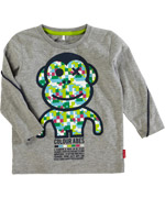 T-shirt gris avec drÃ´le de singe multicolore par Name It