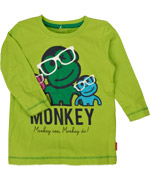 Name It Flashy lime t-shirt with 3 Smart monkeys