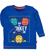 Name It cool blauwe t-shirt met grappige apensnoetjes