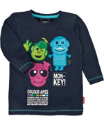 Name It Navy t-shirt with trendy colour monkeys