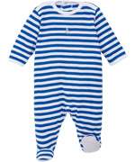 Petit Bateau Charming blue sailor striped playsuit with feet