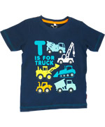 Name It schattig blauwe t-shirt met leuke vrachtwagens 