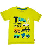 Name It zomers licht gele t-shirt met leuke vrachtwagens