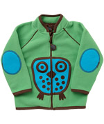 Ej Sikke Lej exciting green fleece vest with blue owl