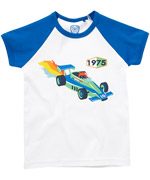 Ej Sikke Lej cool white summer t-shirt with racing owl
