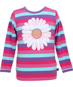 DanefÃ¦ soft girlie striped t-shirt with lovely daisy