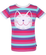 DanefÃ¦ smoothie striped t-shirt with wonderful cat