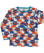SmÃ¥folk t-shirt met charmante blauwe en oranje leeuwen