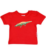 Baba Babywear red T-shirt with crocodile print