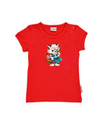 Baba Babywear red T-shirt with kitten print