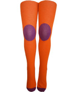 Mala fantastisch oranje kousenbroek met paarse knielappen