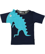 Ubang Babblechat Summer Dark Blue T-shirt with Fun T-rex