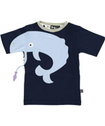 Cool T-shirt marine avec balaine vorace par Ubang Babblechat