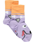 Ubang Babblechat Adorable Dog Printed Purple Socks
