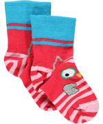 Ubang Babblechat Fun Owl Socks in Bright Red