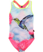 Molo Adorable Pink Swimsuit With Lovely Colibri
