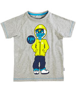 Name It Grey Summer T-shirt With Funky Dino and skeleton