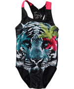 Name It Edgy Black Swimsuit With Big Tiger Head