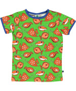 Smafolk green T-shirt with orange fishs