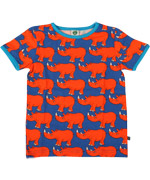 Smafolk fantastic orange rhino printed T-shirt