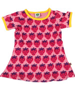Smafolk gorgeous summer baby dress covered in strawberries