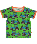 Smafolk adorable green baby T-shirt with tractors
