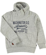 Name It funky athletic sweater in grey melange with big collar