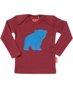 Tapete schattig wijnrode organische t-shirt met lichtblauwe ijsbeer