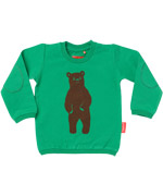 Tapete cool green sweater with brown bear flock print