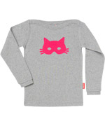 Tapete wonderful grey spickled boat neck t-shirt with cat mask
