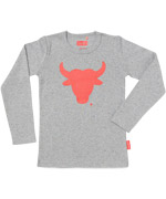 Tapete amazing grey spickled t-shirt with big bull print
