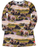Molo lovely soft coloured dress with grizzly bears