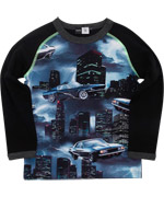 Molo funky dark t-shirt with thunder cars