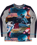 Molo adventurous t-shirt with space collage and blue back