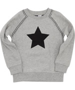 Molo cool grey sweater with big black star