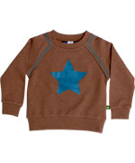 Molo funky brown sweater with big steel blue star