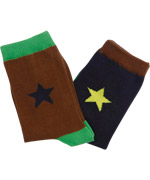 Molo star printed socks in duo pack brown-dark green