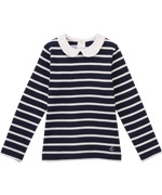 Petit Bateau gorgeous marine striped blouse with white collar