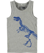 Name it blue printed dino on grey underwear top for small boys