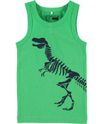 Name it navy printed dino on green underwear top for small boys